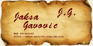 Jakša Gavović vizit kartica